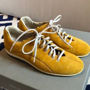 Goldenrod yellow suede Prada boing shoes Sz 38.5